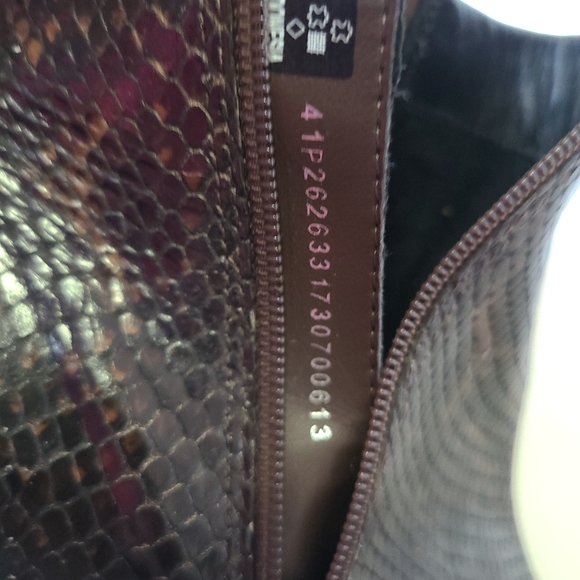 Ecco - Danish Designs - Brown Embossed Leather Heeled Boots - Size 41 - Picture 10 of 10